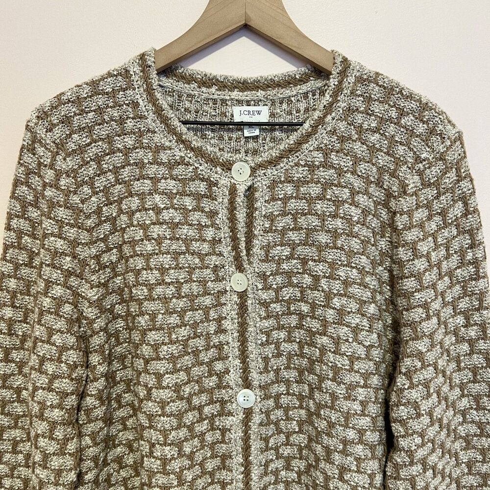 J. Crew Factory Tweed Cardigan Slouchy Sweater Lady Jacket Style# CD422 Size XL - Picture 3 of 9